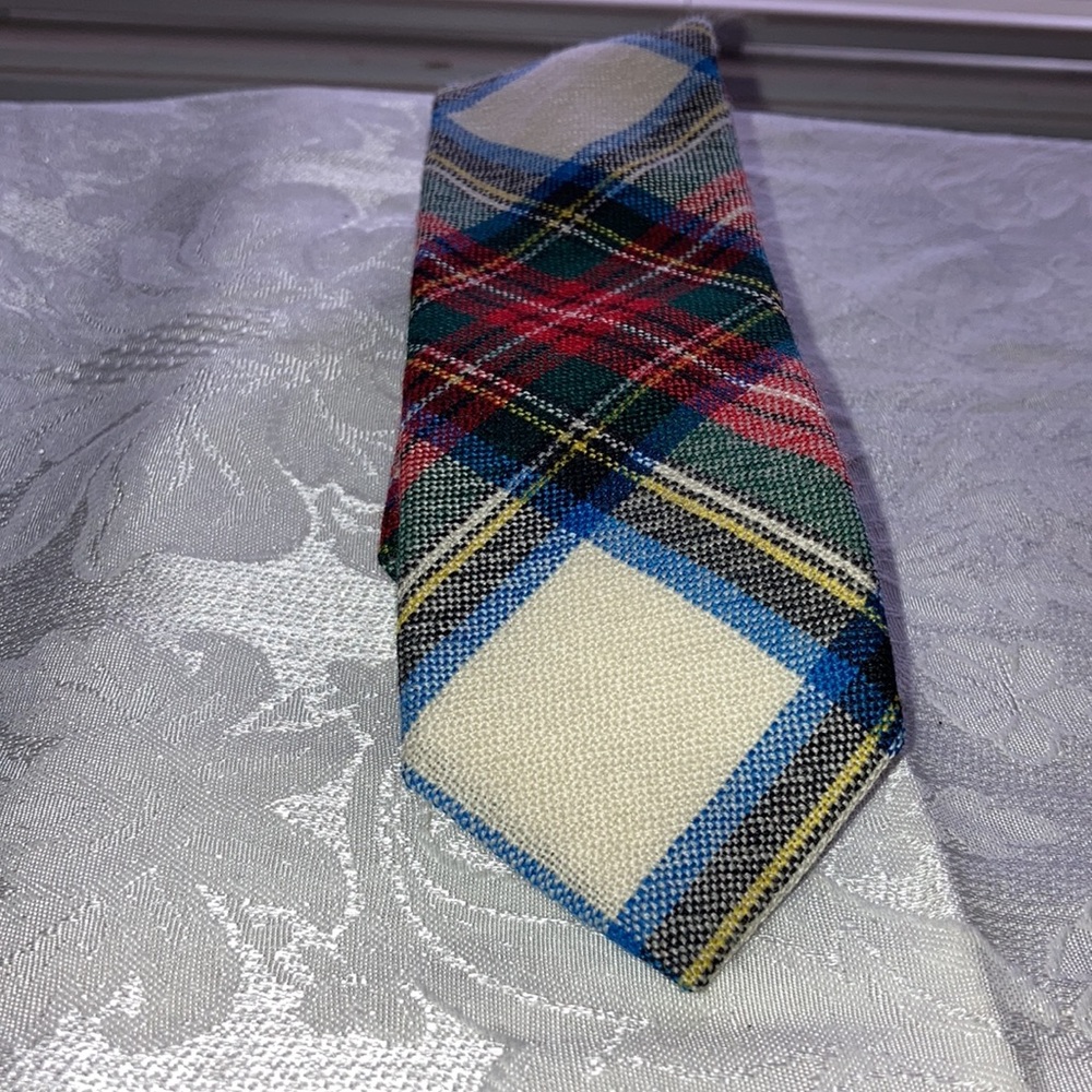 J Crew Handmade in USA Wool Plaid Necktie